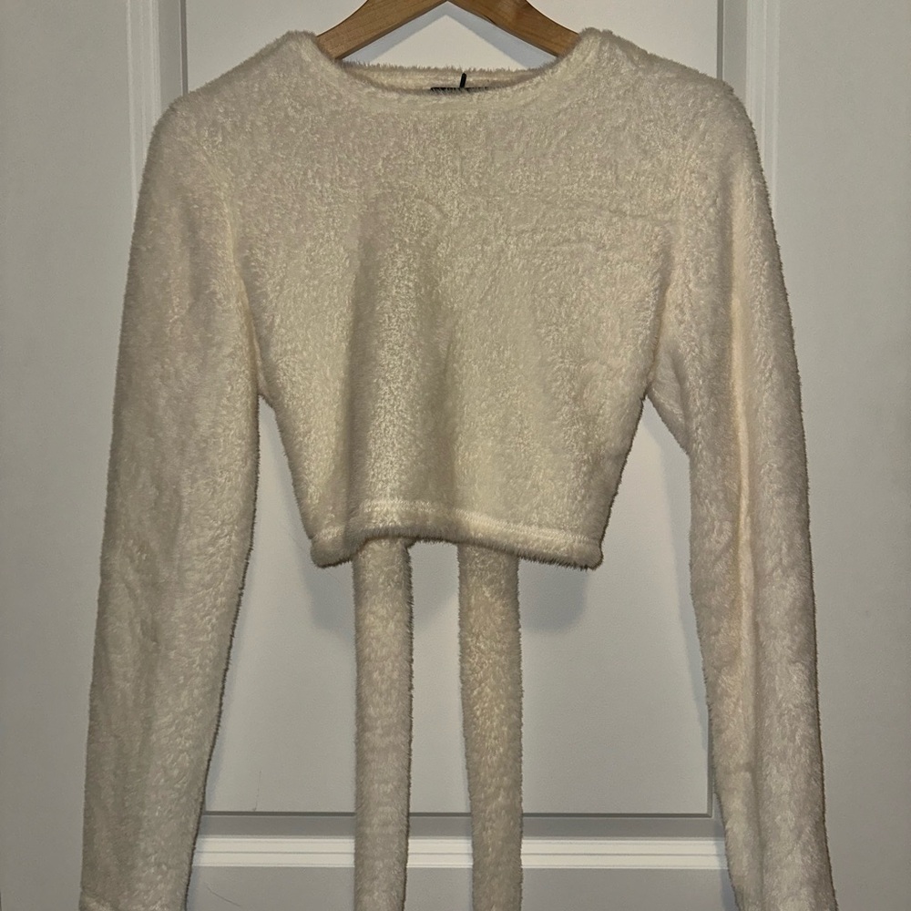 Zara / Sweater / Zara Cropped Tie-Back Sweater